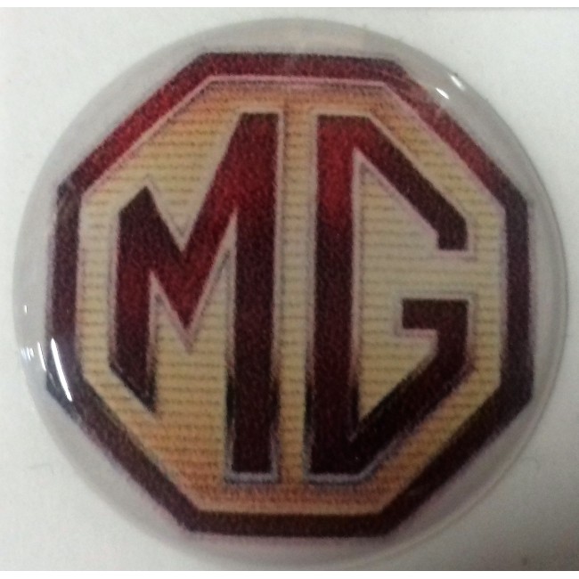 Autocollant MG bordeau fond marron (27 mm)-Austin Mini