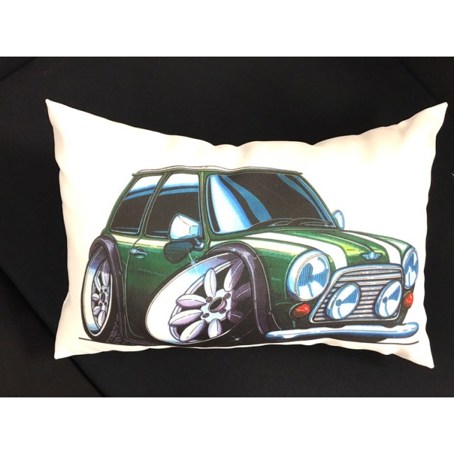 Coussin Mini Cooper Verte Toit Blanc-austin-mini