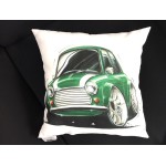 Coussin Mini Cooper Verte - Carré-mg-mgb
