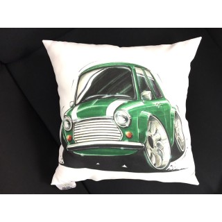 Coussin Mini Cooper Verte - Carré-mg-mgb