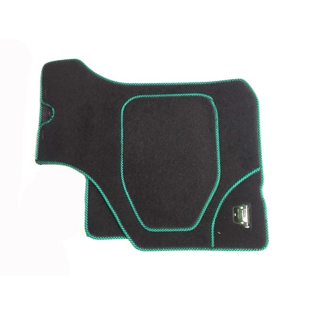 4 tapis de sol (noir) liseré vert/noir-Austin Mini
