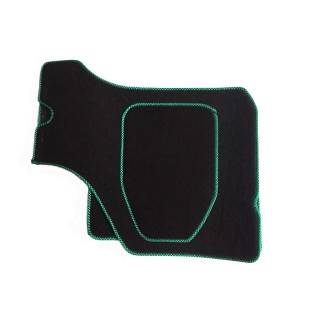 4 tapis de sol (noir) liseré vert et noir-Austin Mini
