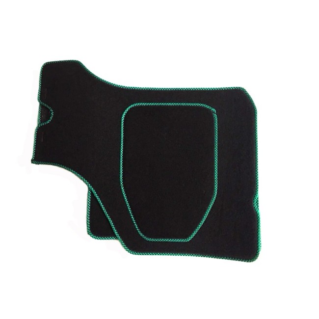 4 tapis de sol (noir) liseré vert et noir-Austin Mini