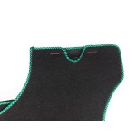 4 tapis de sol (noir) liseré vert et noir-Austin Mini