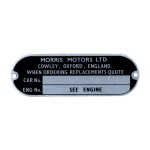Plaque pour numéro chassis Morris-Austin Mini