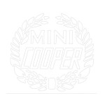 Autocollant laurier Mini Cooper: blanc - Austin Mini-Austin Mini