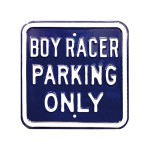 Plaque murale Boy Racer Parking Only Bleu