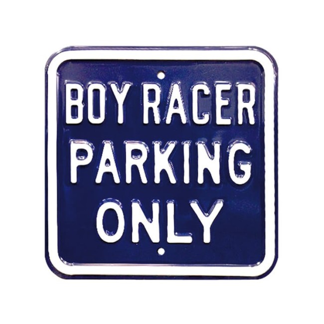 Plaque murale Boy Racer Parking Only Bleu