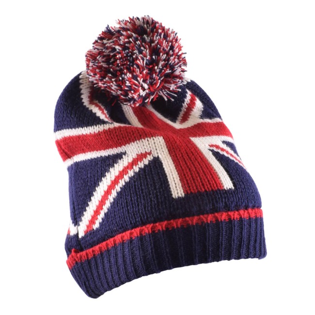 Bonnet Union Jack avec pompom-mg-mgb