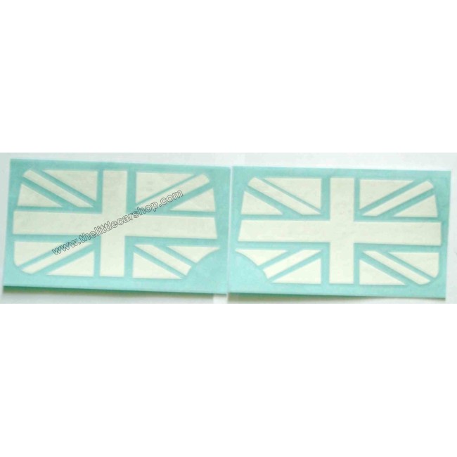 Drapeau anglais de rétro blanc (la paire) - Austin Mini-Austin