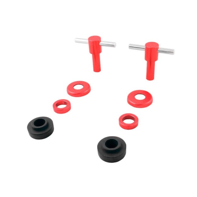 Kit vis T de cache culbuteur anodisées x 2 - Rouge-Austin Mini