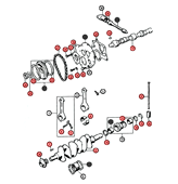 TLCS : Vue éclatée du bloc moteur 850 998 1100cc, pièces Austin Mini.